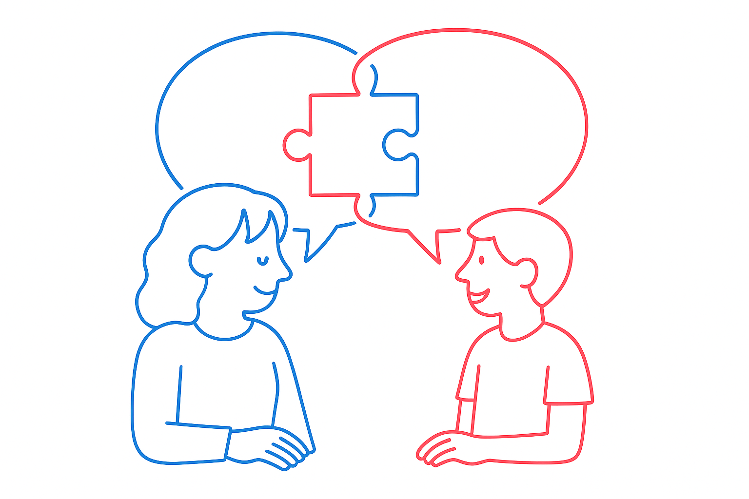 Hero illustration showing communication therapy